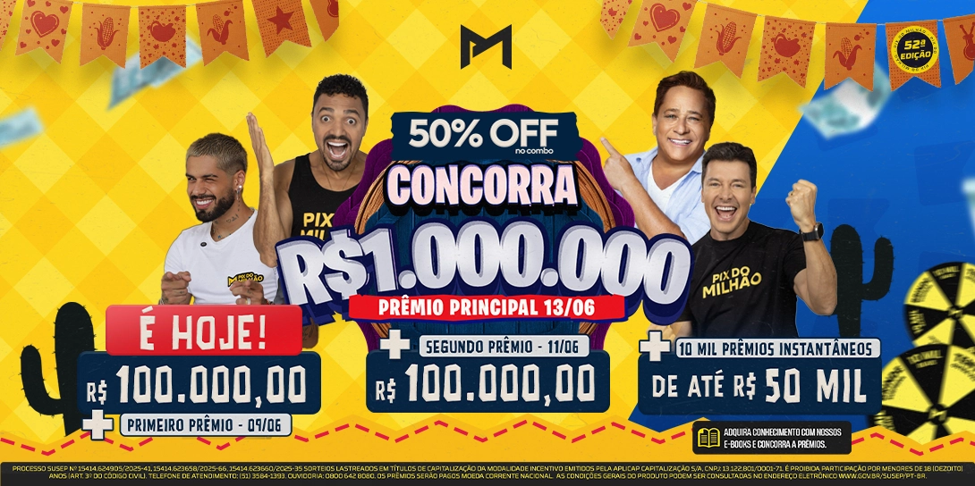 PIX DO MILHÃO - 50% OFF CONCORRA R$1.000.000